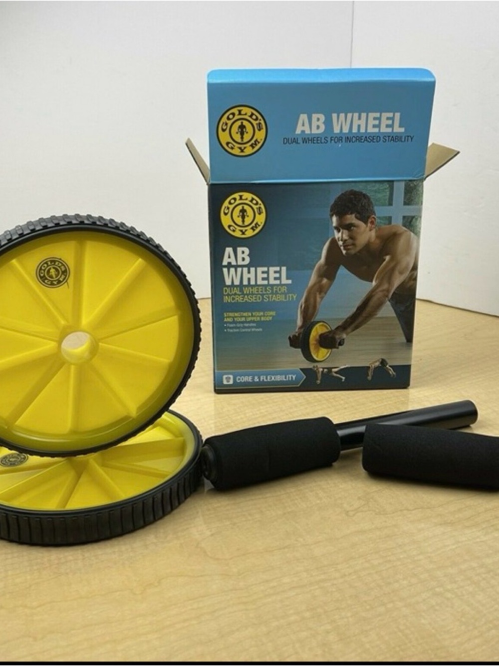 Gold’s Gym AB Wheel Strengthen Your Core & Upper Body with added Flexibility